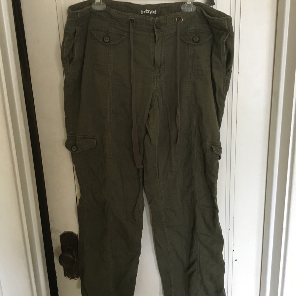 Army Green Lane Bryant Cargo Pants Size 20
